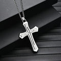 Wholesale Two-Tone Cross Hip Hop 316 Stainless Steel Necklace – Waterproof