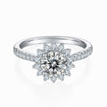 Jewelry wholesale Wholesale Moissanite 1CT D/VVS1 Round Cut Four-Prong Pavé Shoulder Engagement Ring – 18K White Gold Vermeil on 925 Silver, GRA Certified