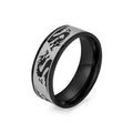 Wholesale Dragon Embossed Ring Chinese Style 304 Stainless Steel Ring, Waterproof