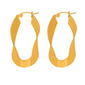 Wholesale Twisted Minimalist 304 Stainless Steel Hoop Earrings-18K Gold Plated, Waterproof