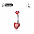 Jewelry wholesale Wholesale G23 Titanium 14G Internally Thread CZ Heart-Belly Button Rings