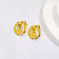 Wholesale Twisted Knot Trendy 304 Stainless Steel Stud Earrings-18K Gold Plated, Waterproof