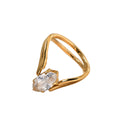 Jewelry wholesale Wholesale Marquise Cubic Zirconia Chevron Minimalist 304 Stainless Steel Band Ring – 18K Gold Plated, Waterproof