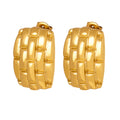 Wholesale Woven Elegant 304 Stainless Steel Stud Earrings-18K Gold Plated, Waterproof