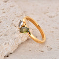 Jewelry wholesale Wholesale Two-Stone Cubic Zirconia Elegant 304 Stainless Steel Ring – 18K Gold Plated, Waterproof
