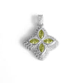 Wholesale Colorful Four Leaf Clover Cubic Zirconia Hip Hop Pendant Necklace, Chain 18in*5mm