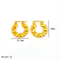 Wholesale Heart O Shape Elegant 304 Stainless Steel Hoop Earrings-18K Gold Plated, Waterproof