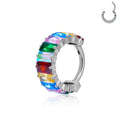 Jewelry wholesale Wholesale G23 Titanium 16G Clicker CZ Full Crystal Eternity Segment-Nostril Ear Septum