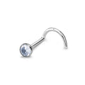 Jewelry wholesale Wholesale 316L Stainless Steel 20G Nose Screw  Bezel CZ-Nose Stud