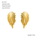 Jewelry wholesale Wholesale Molten Metal Trendy 304 Stainless Steel Stud Earrings-18K Gold Plated, Waterproof