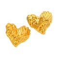 Wholesale Heart Lovely 304 Stainless Steel Stud Earrings-18K Gold Plated, Waterproof