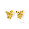 Wholesale Butterfly Trendy 304 Stainless Steel Stud Earrings-18K Gold Plated, Waterproof