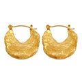 Wholesale Irregular Chunky Elegant 304 Stainless Steel Hoop Earrings-18K Gold Plated, Waterproof