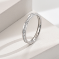 Jewelry wholesale Wholesale Eternity Cubic Zirconia Minimalist 304 Stainless Steel Band Ring, Waterproof