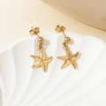 Jewelry wholesale Wholesale Beach Element Casual 304 Stainless Steel Stud Earrings – 14K Gold Plated, Waterproof