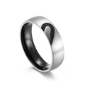 Wholesale Half-Heart Couple Rings – Titanium Steel Heart Matching Bands for Couples – Waterproof