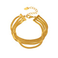Wholesale Multi-Layer Trendy 304 Stainless Steel Snake Chain Bracelets-18K Gold Planted, Waterproof