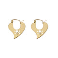 Wholesale Skull Heart Elegant 304 Stainless Steel Hoop Earrings-18K Gold Plated, Waterproof