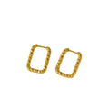 Wholesale Square Trendy 304 Stainless Steel Hoop Earrings-18K Gold Plated, Waterproof
