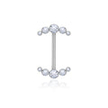 Jewelry wholesale Wholesale G23 Titanium 14G Internal Thread Five CZ Arc Style-Barbell Nipple
