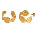 Jewelry wholesale Wholesale Sunflower Lovely 304 Stainless Steel Hoop Earrings-18K Gold Plated, Waterproof