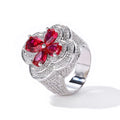 Jewelry wholesale Wholesale Trendy Flower Cubic Zirconia Hip Hop Solitaire Ring