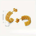 Wholesale Chunky Minimalist 304 Stainless Steel Hoop Earrings-18K Gold Plated, Waterproof