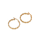 Jewelry wholesale Wholesale Twisted Minimalist 304 Stainless Steel Hoop Earrings-18K Gold Plated, Waterproof