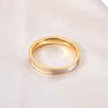 Wholesale Shell Minimalist 304 Stainless Steel Band  Ring, -18K Gold Plated, Waterproof  11223