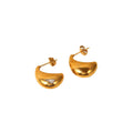 Wholesale Raindrop Shape Trendy 304 Stainless Steel Hoop Earrings-18K Gold Plated, Waterproof