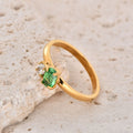 Jewelry wholesale Wholesale Two-Stone Cubic Zirconia Elegant 304 Stainless Steel Ring – 18K Gold Plated, Waterproof
