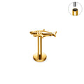 Jewelry wholesale Wholesale G23 Titanium 16G Internally Thread Shark-Flat Back Stud Helix and Tragus