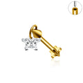 Jewelry wholesale Wholesale G23 Titanium 18G Push in CZ Star Dangle Ear Flat Back Stud Helix and Tragus