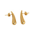Wholesale Water Drop Minimalist 304 Stainless Steel Stud Earrings-18K Gold Plated, Waterproof