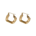 Wholesale Ribbed Minimalist 304 Stainless Steel Hoop Earrings-18K Gold Plated, Waterproof