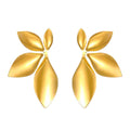 Jewelry wholesale Wholesale Leaf Minimalist 304 Stainless Steel Stud Earrings-18K Gold Plated, Waterproof