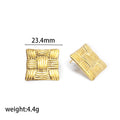 Wholesale Square Trendy 304 Stainless Steel Stud Earrings-18K Gold Plated, Waterproof
