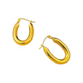 Jewelry wholesale Wholesale Chunky Round Minimalist 304 Stainless Steel Hoop Earrings-18K Gold Plated, Waterproof