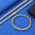 Jewelry wholesale Wholesale Tennis Chain Cubic Zirconia Hip Hop Chain Bracelet & Necklace Set, Chain 6in-24in