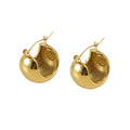 Wholesale C Shaped Trendy 304 Stainless Steel Hoop Earrings-18K Gold Plated, Waterproof