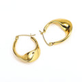 Jewelry wholesale Wholesale Wave U Shaped Trendy 304 Stainless Steel Hoop Earrings-18K Gold Plated, Waterproof