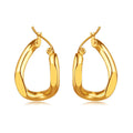 Jewelry wholesale Wholesale Twisted Elegant 304 Stainless Steel Hoop Earrings-18K Gold Plated, Waterproof