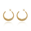 Wholesale Spring C Shape Elegant 304 Stainless Steel Hoop Earrings-18K Gold Plated, Waterproof