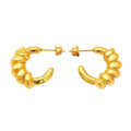 Wholesale Twisted Elegant 304 Stainless Steel Hoop Earrings-18K Gold Plated, Waterproof