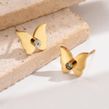 Jewelry wholesale Wholesale Butterfly Classic 304 Stainless Steel Stud Earrings, Waterproof