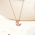 Jewelry wholesale Wholesale Sculptural Curved Cubic Zirconia Trendy 304 Stainless Steel Pendant Necklace – 18K Gold Plated, Chain 15.16in + 3.94in, Waterproof