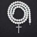 Wholesale Simple Cross Pearl Hip Hop Necklace, Trendy Unisex Clavicle Chain, – Chain 16in-24in