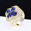 Jewelry wholesale Wholesale Trendy Flower Cubic Zirconia Hip Hop Solitaire Ring
