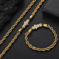 Wholesale hip-hop style 6mm 304 stainless steel twisted chain Necklaces and Bracelets,7in-24in,waterproof