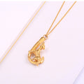 Jewelry wholesale Wholesale Fish Hook Dog Minimalist 304 Stainless Steel Urn Necklace - 18K Gold Plated & Black Plated, Chain 15.35 in, Waterproof